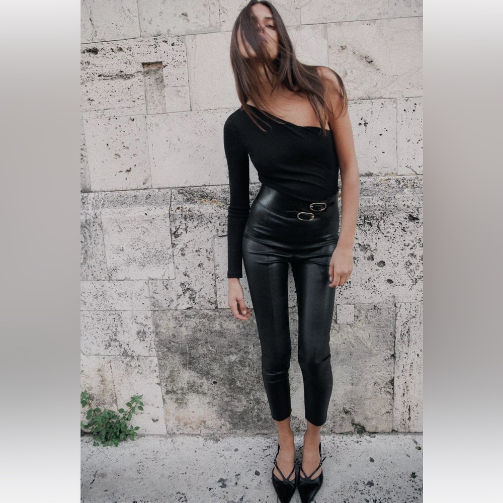 ZARA FAUX LEATHER LEGGINGS